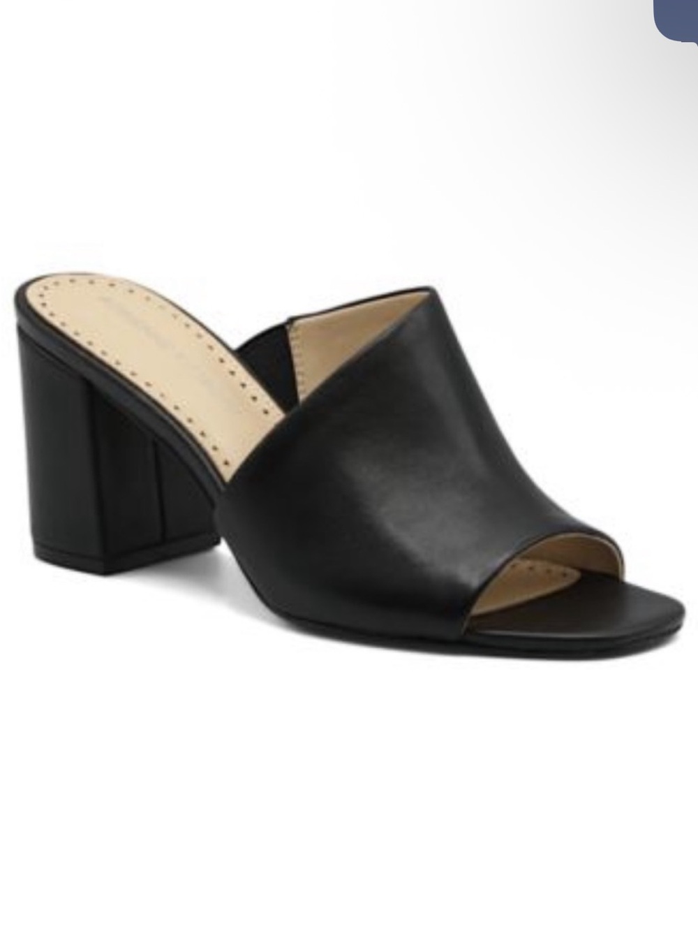 Adrienne Vittadini Black Open-Toe Block Heel Mule Size 10 NWOB